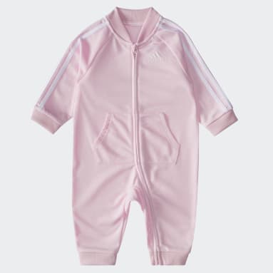 Infant & Toddler Sportswear Pink 3-Stripes Tricot Coveralls