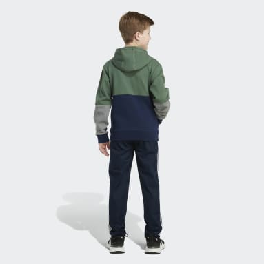 Youth Training Green Colorblock Pullover Hoodie