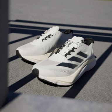 Men's Running White Adizero Boston 12 Running Shoes