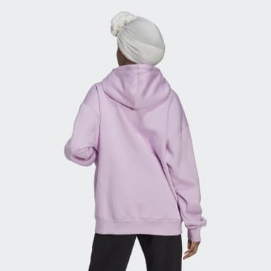 Women Training Purple 스튜디오 라운지 플리스 풀집 후디