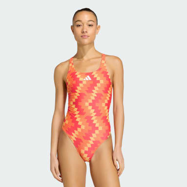 Soccer-Inspired V-Back Graphic Swimsuit