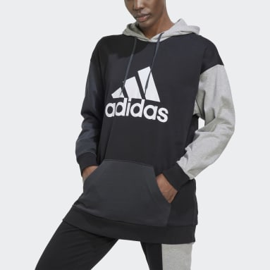 Sweat-shirt à capuche oversize à logo colorblock Essentials Noir Femmes Sportswear