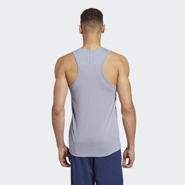 Polera sin Mangas de Entrenamiento Yoga Base Morado Hombre Studio