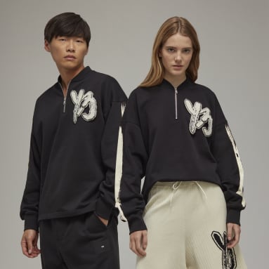 Y-3 Black Y-3 Graphic Logo French Terry Crew Sweater