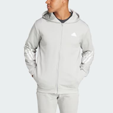 Men Sportswear Grey Future Icons 3-Stripes Full Zip Hoodie