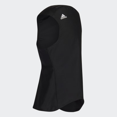 Frauen Schwimmen Schwimm-Hidschab Schwarz