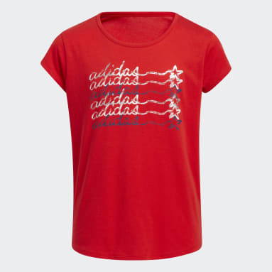 Youth Running Red Graphic Scoop Tee