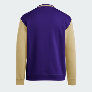 Washington Huskies 3-Stripes Fleece Jersey Crew