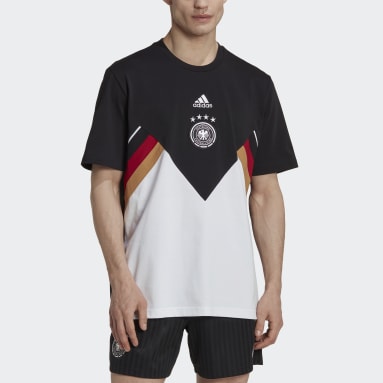 남성 Football Black 독일 아이콘 헤비 코튼 티