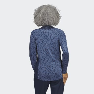 Polo de golf imprimé à col cheminée et quart de zip Ultimate365 Bleu Femmes Golf