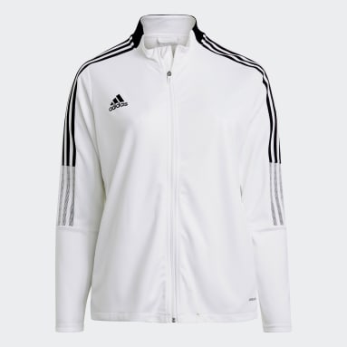 Women's Soccer White Tiro Track Jacket (Plus Size)