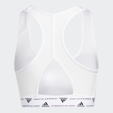 adidas Girl's DSG Gym Sports Bra (Medium) White 