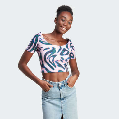 Camiseta Cropped Vibrant Print