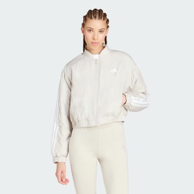 Jaqueta Bomber Cropped Isolamento Essentials Três Listras