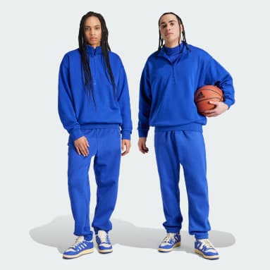 Spodnie adidas Basketball Fleece Niebieski