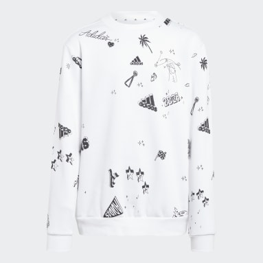 Sudadera cuello redondo Brand Love Allover Print (Adolescentes) Blanco Niña Sportswear