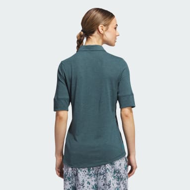 Frauen Golf Mélange Poloshirt Türkis