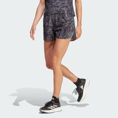 Kvinder Løb Sort Run Icons 3-Stripes Allover Print Running shorts