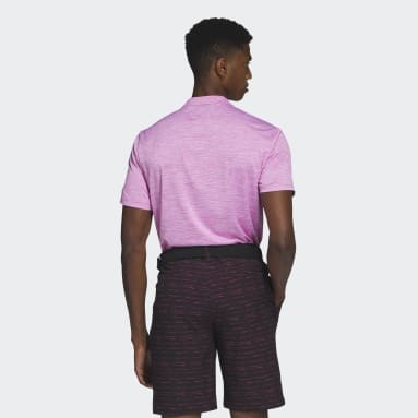 Men's Golf Pink Textured Stripe Polo Shirt