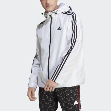 Men Sportswear White Essentials 3-Stripes Woven Windbreaker