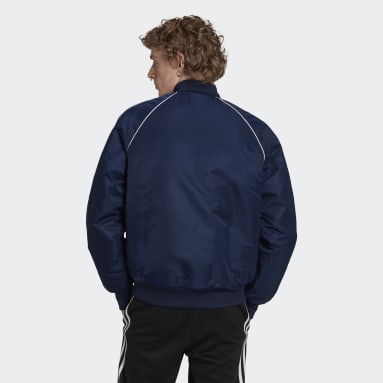 남성 Lifestyle Blue 퀼티드 SST 봄버 재킷
