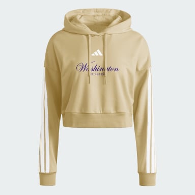 Washington Huskies Essentials 3-Stripes Crop Hoodie