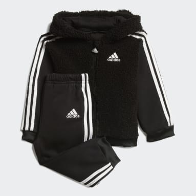 Παιδιά Sportswear Μαύρο Fur Full-Zip Hooded Jogger Set