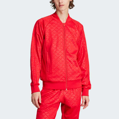 Casaca Deportiva Estampada Monograma SST Rojo Hombre Originals