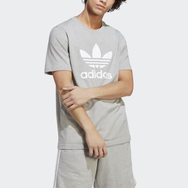 Remera Adicolor Classics Trifolio Gris Hombre Originals