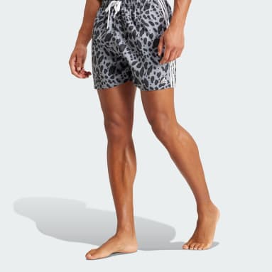 Short da nuoto Essentials 3-Stripes Animal-Print CLX Nero Uomo Sportswear