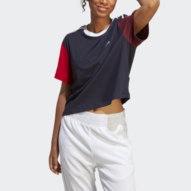 Women Sportswear Blue Essentials 3-Stripes Single Jersey Crop Top