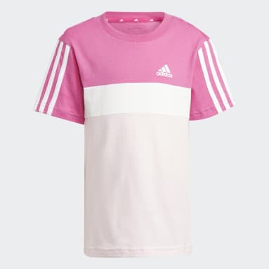 Kids Sportswear Pink Tiberio 3-Stripes Colorblock Cotton Tee Kids