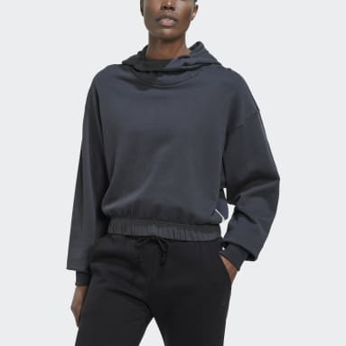Sudadera con capucha Studio Lounge Cropped Gris Mujer Sportswear