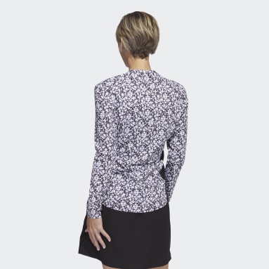 Polo de golf imprimé à col cheminée et quart de zip Ultimate365 noir Femmes Golf