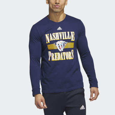 Men's Hockey Blue Predators Playmaker Long Sleeve Tee
