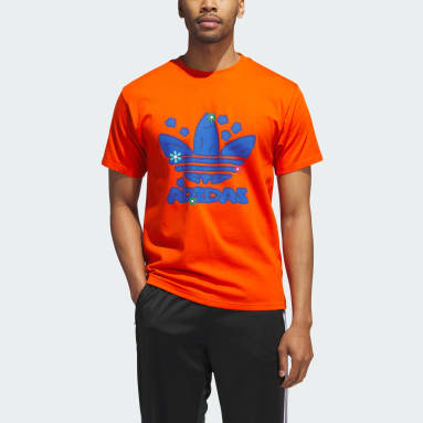 Adidas Men's T-Shirt - Orange - L