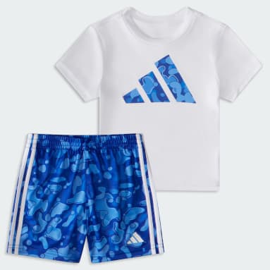 Infant & Toddler Lifestyle White POLY TEE AOP 3S SHORT SET