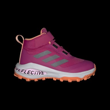 Kids Sportswear Pink Fortarun All Terrain Cloudfoam Sport Running Elastic Lace and Top Strap Shoes