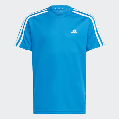 Camiseta Train Essentials AEROREADY 3-Stripes Regular Fit Azul Meninos Sportswear