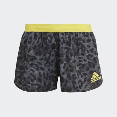 Women Running Grey Adizero Split Shorts