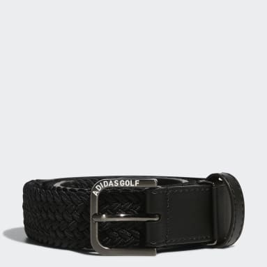 Women Golf Black Polyurethane Leather Webbing Mix Belt