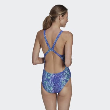 Maillot de bain graphique 3-Stripes Violet Femmes Natation