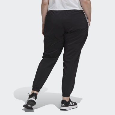 Women Gym & Training Black Train Icons 3-Stripes Pants (Plus Size)
