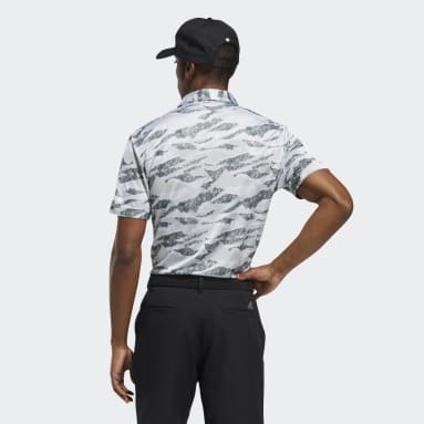 Men's Golf Green Horizon-Print Polo Shirt