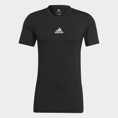 Remera Techfit Compresión Manga Corta Negro Hombre Fútbol