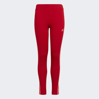 Calzas Designed 2 Move 3 Tiras Corte Medio Rojo Niña Sportswear