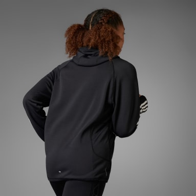 Women's Running Black Own the Run 3-Stripes Hoodie