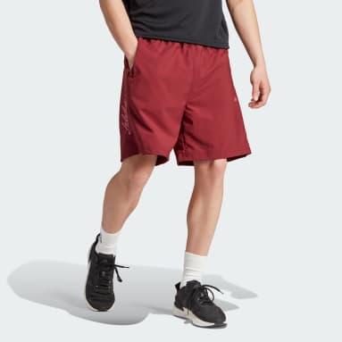 ผู้ชาย Sportswear สีแดงเบอร์กันดี กางเกงขาสั้น Scribble