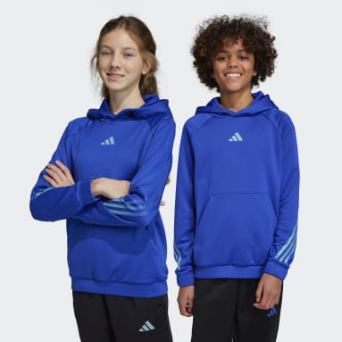 Kinder Sportswear Train Icons AEROREADY 3-Streifen Hoodie Blau