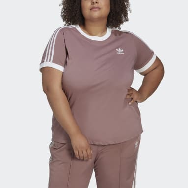 Women Originals Purple Adicolor Classics 3-Stripes T-Shirt (Plus Size)